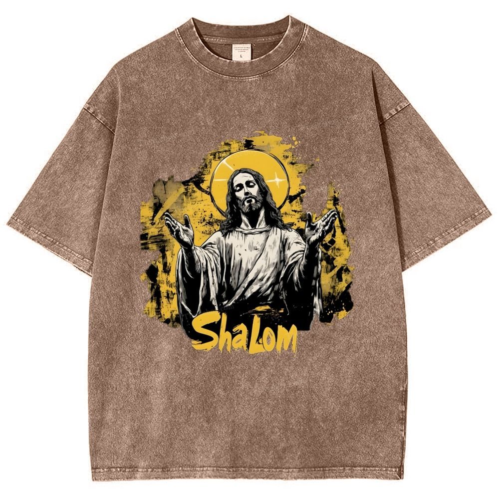 The Light of Faith - Jesus' Encouragement Snowflake Vintage Washed T-Shirt