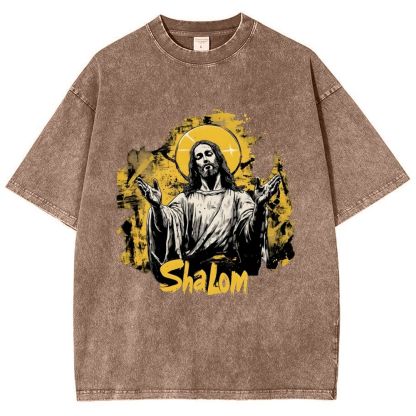 The Light of Faith - Jesus' Encouragement Snowflake Vintage Washed T-Shirt