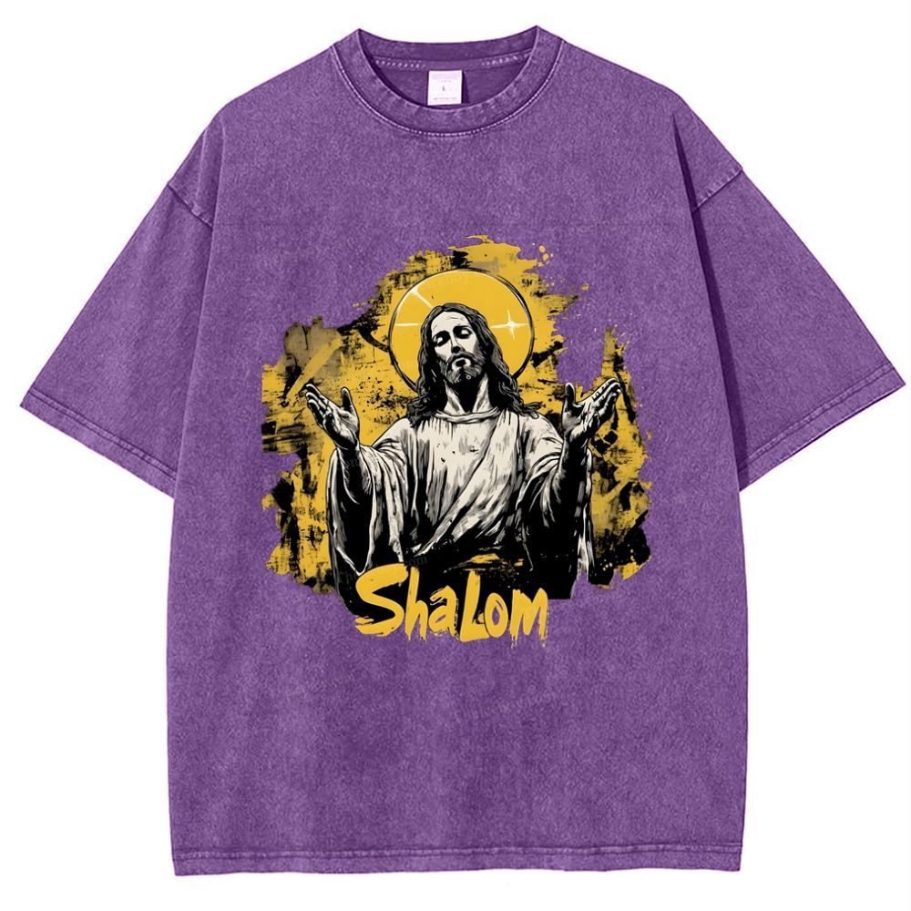 The Light of Faith - Jesus' Encouragement Snowflake Vintage Washed T-Shirt