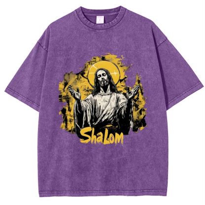 The Light of Faith - Jesus' Encouragement Snowflake Vintage Washed T-Shirt