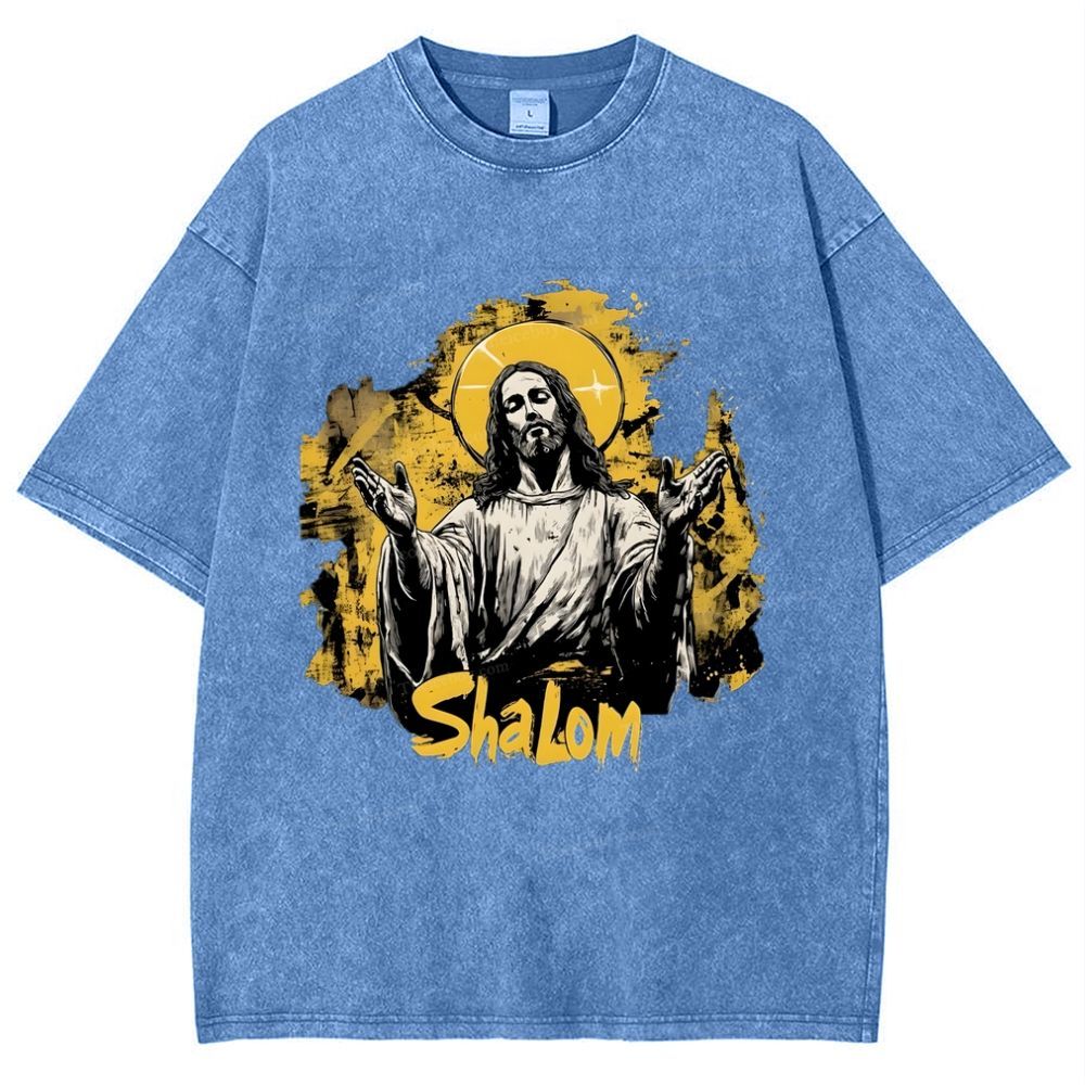 The Light of Faith - Jesus' Encouragement Snowflake Vintage Washed T-Shirt