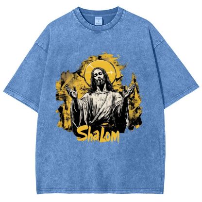 The Light of Faith - Jesus' Encouragement Snowflake Vintage Washed T-Shirt
