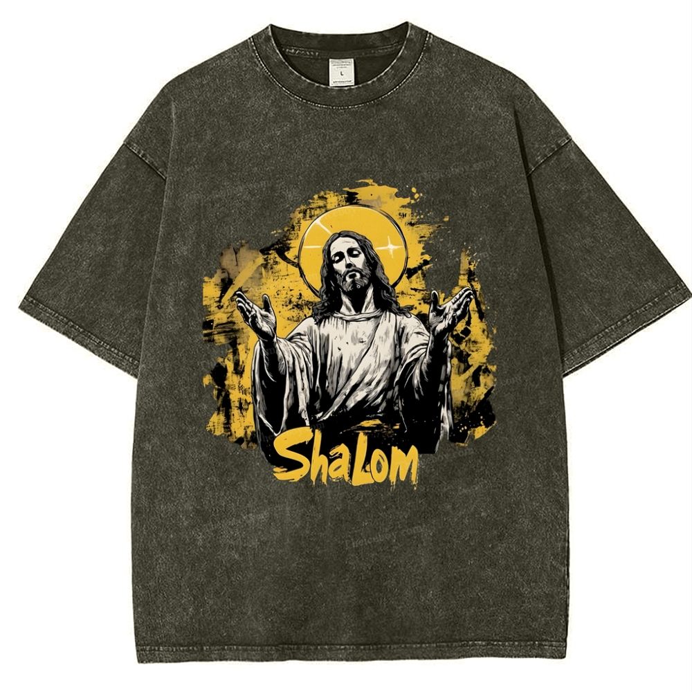 The Light of Faith - Jesus' Encouragement Snowflake Vintage Washed T-Shirt