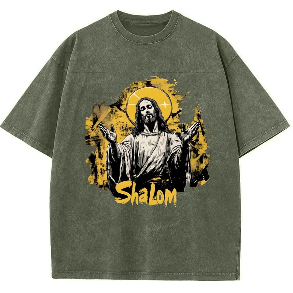 The Light of Faith - Jesus' Encouragement Snowflake Vintage Washed T-Shirt