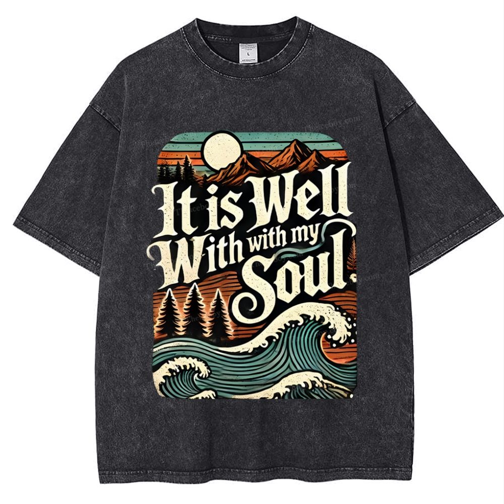 It Is Well With With My Soul Snowflake Vintage Washed T-Shirt