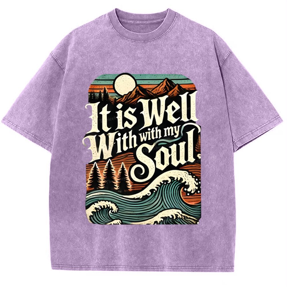 It Is Well With With My Soul Snowflake Vintage Washed T-Shirt