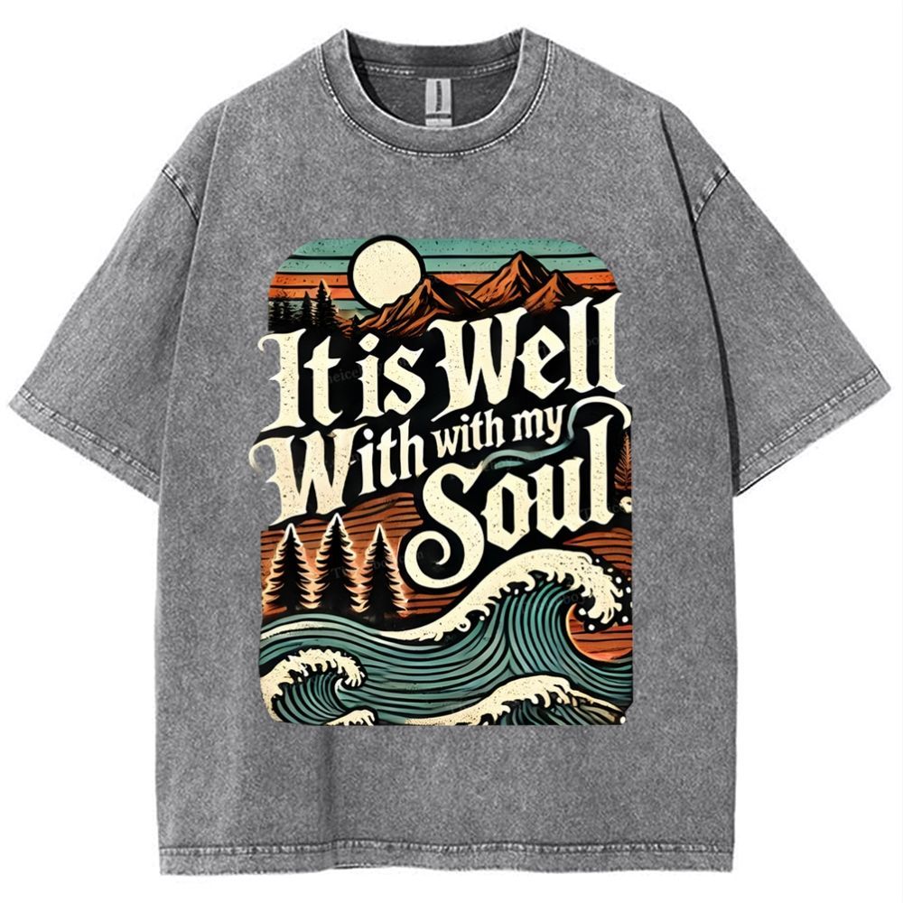 It Is Well With With My Soul Snowflake Vintage Washed T-Shirt