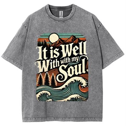 It Is Well With With My Soul Snowflake Vintage Washed T-Shirt