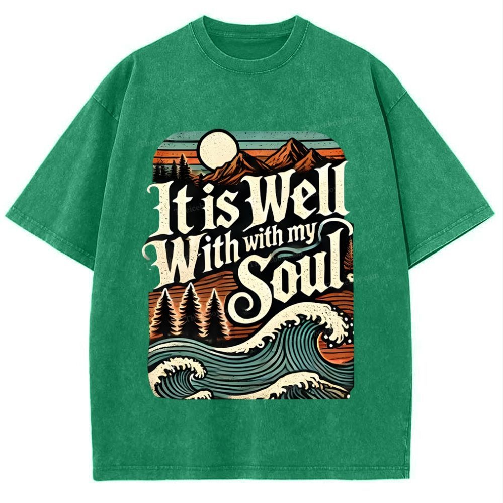 It Is Well With With My Soul Snowflake Vintage Washed T-Shirt