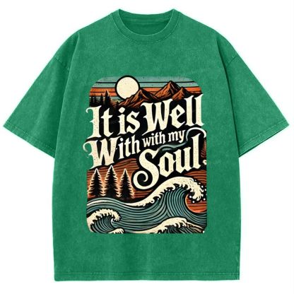 It Is Well With With My Soul Snowflake Vintage Washed T-Shirt