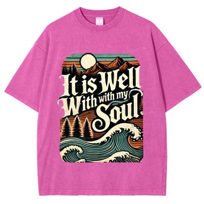 It Is Well With With My Soul Snowflake Vintage Washed T-Shirt