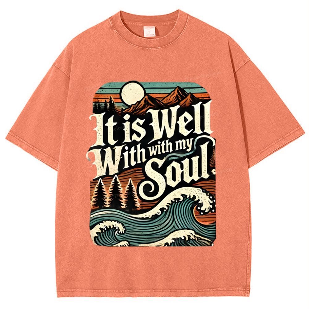 It Is Well With With My Soul Snowflake Vintage Washed T-Shirt