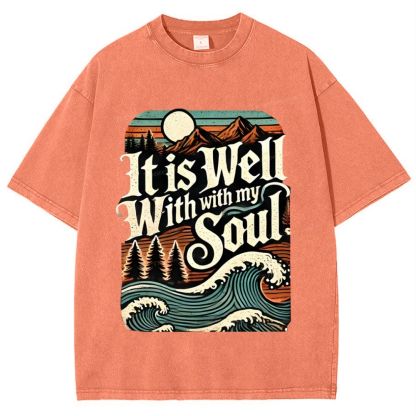 It Is Well With With My Soul Snowflake Vintage Washed T-Shirt