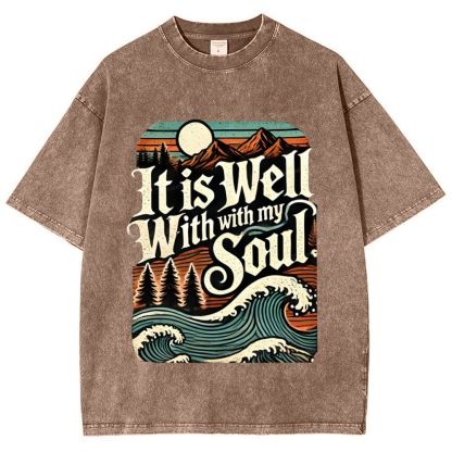 It Is Well With With My Soul Snowflake Vintage Washed T-Shirt