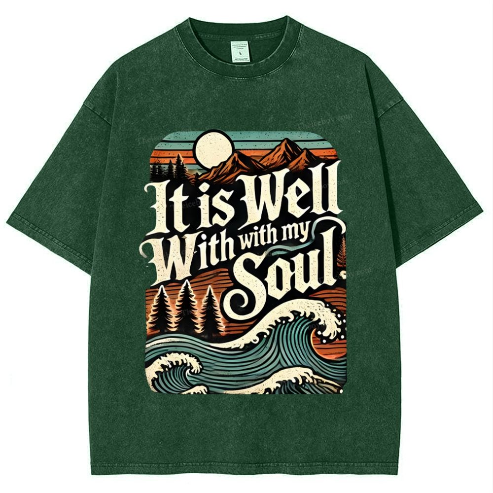 It Is Well With With My Soul Snowflake Vintage Washed T-Shirt