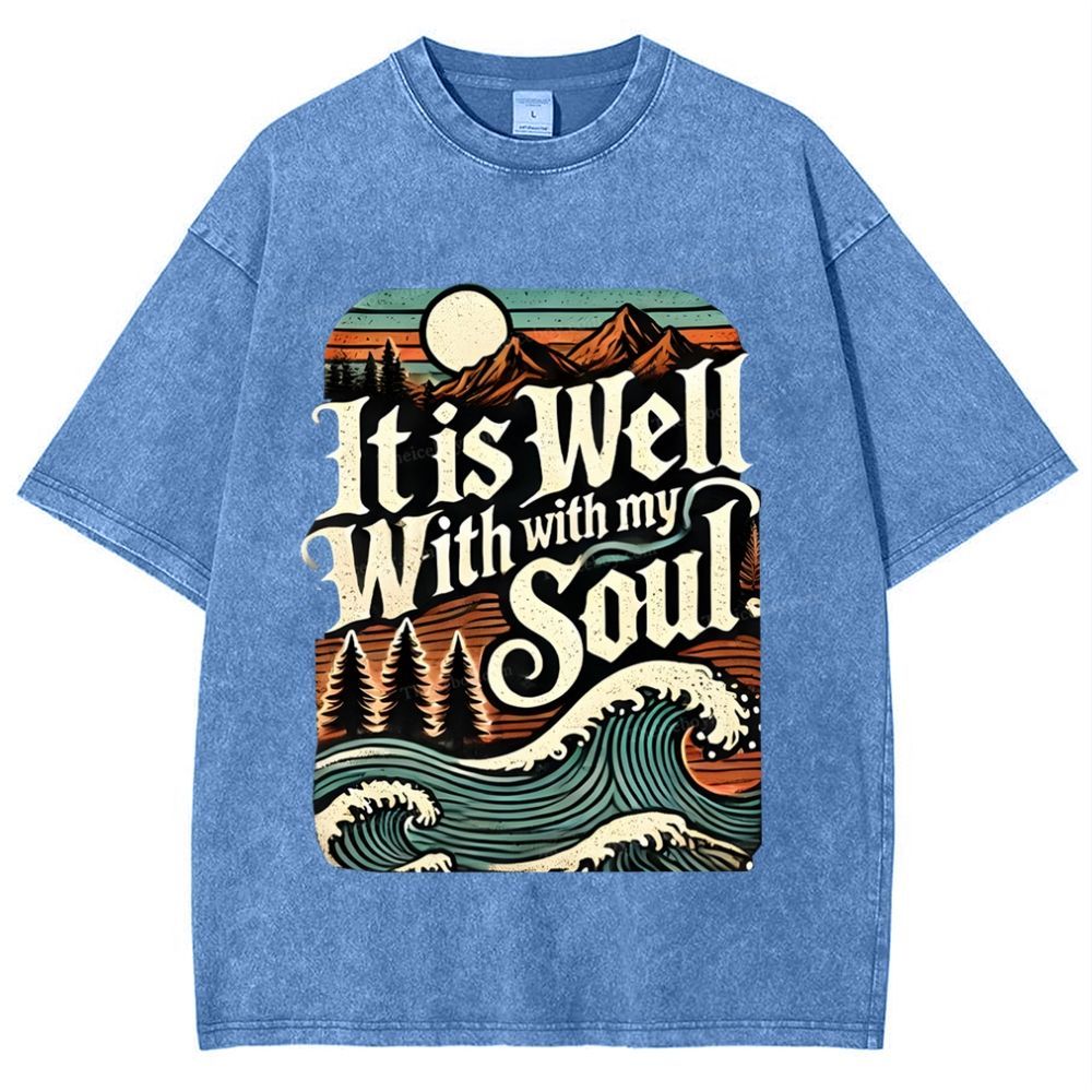 It Is Well With With My Soul Snowflake Vintage Washed T-Shirt