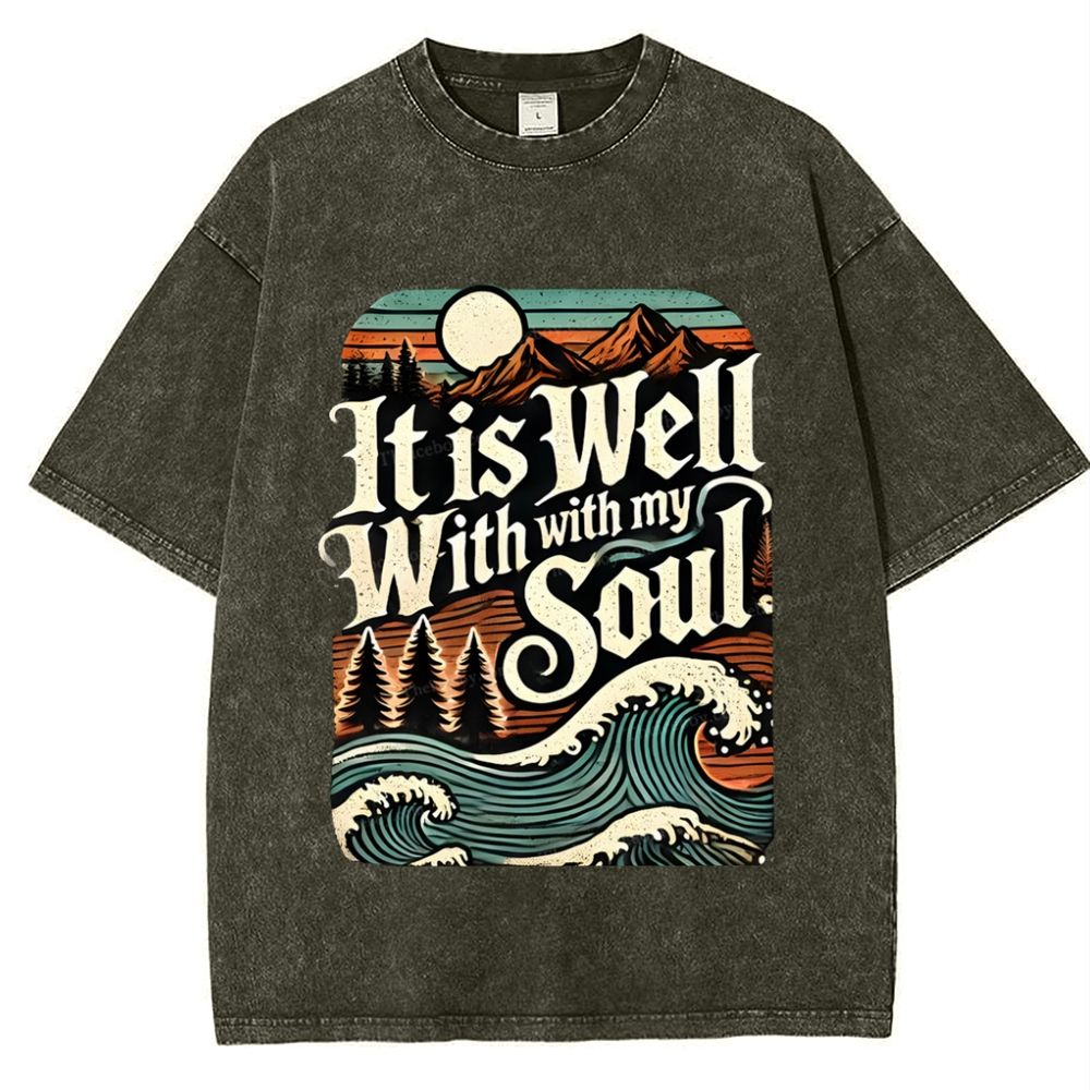It Is Well With With My Soul Snowflake Vintage Washed T-Shirt