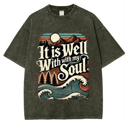 It Is Well With With My Soul Snowflake Vintage Washed T-Shirt
