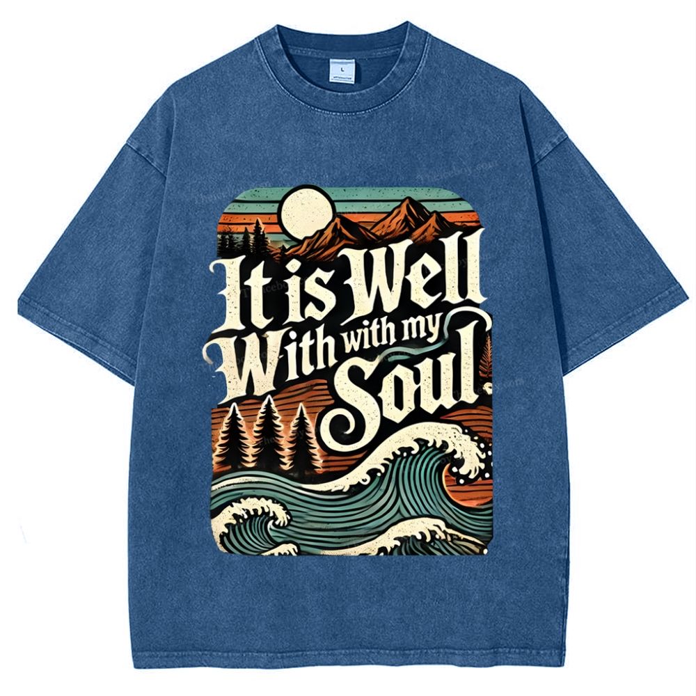 It Is Well With With My Soul Snowflake Vintage Washed T-Shirt