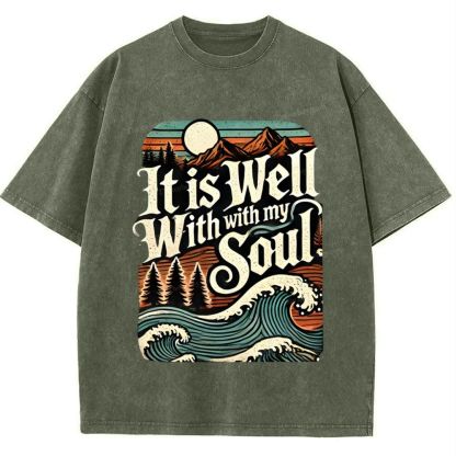It Is Well With With My Soul Snowflake Vintage Washed T-Shirt