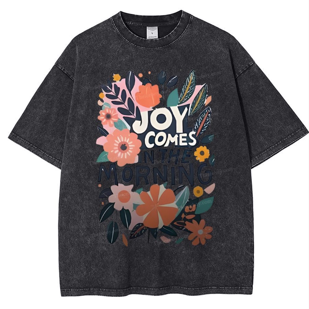 Joy Comes In The Morning Snowflake Vintage Washed T-Shirt