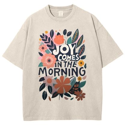 Joy Comes In The Morning Snowflake Vintage Washed T-Shirt