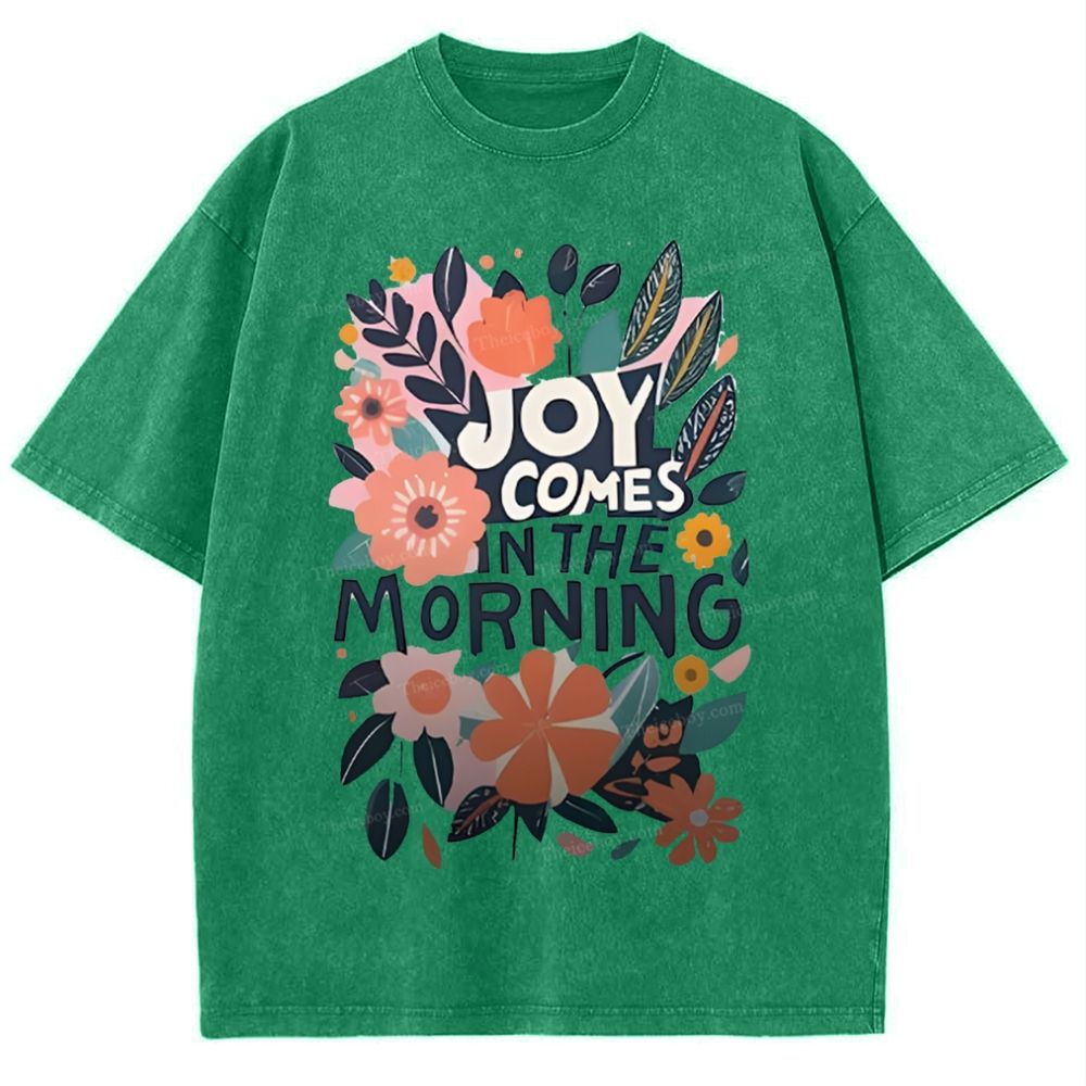 Joy Comes In The Morning Snowflake Vintage Washed T-Shirt