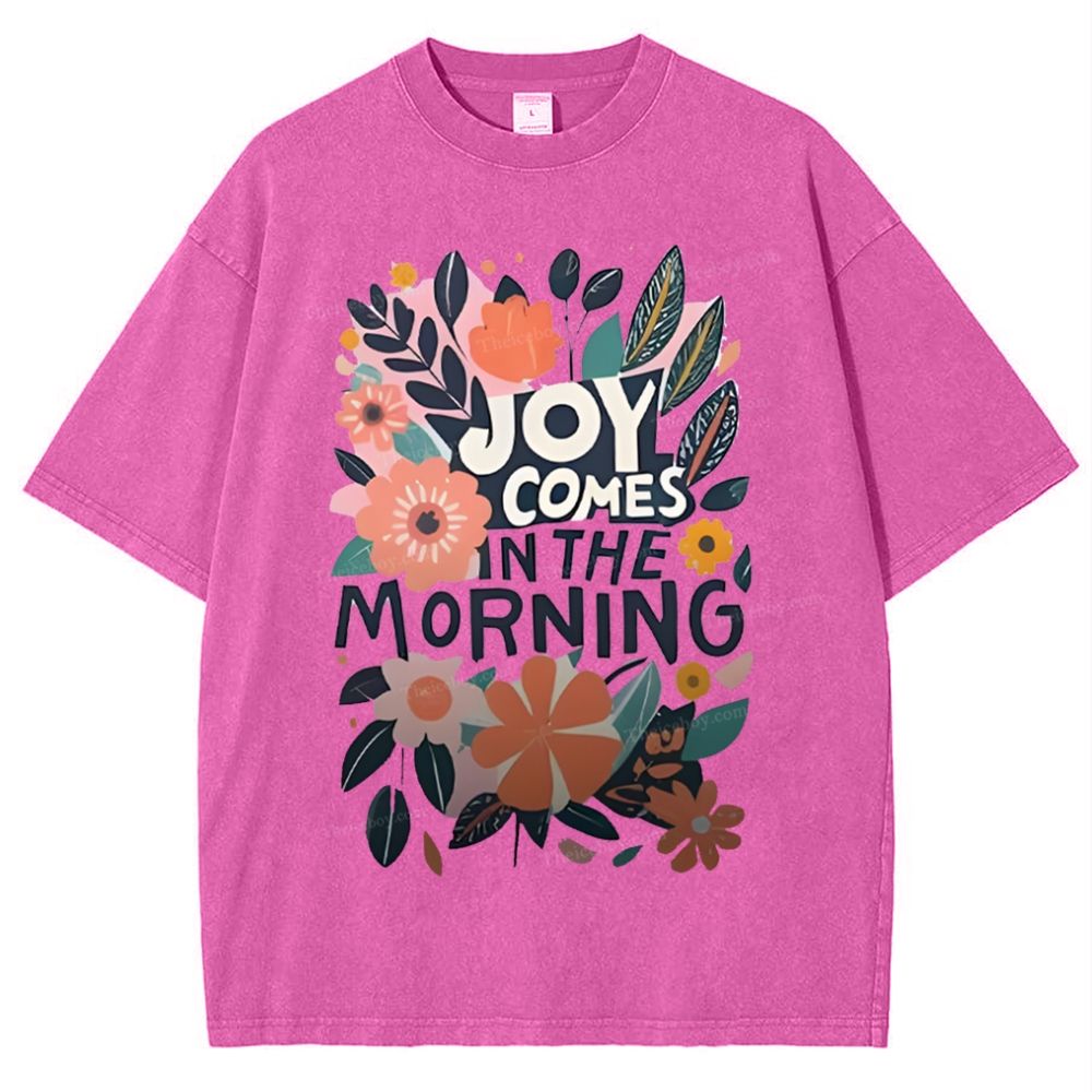 Joy Comes In The Morning Snowflake Vintage Washed T-Shirt