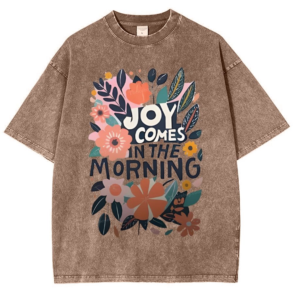 Joy Comes In The Morning Snowflake Vintage Washed T-Shirt