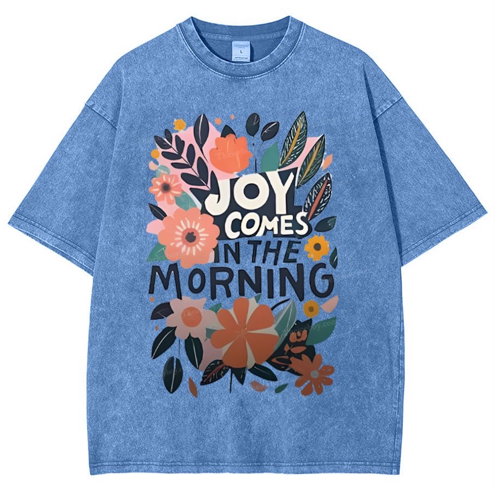 Joy Comes In The Morning Snowflake Vintage Washed T-Shirt