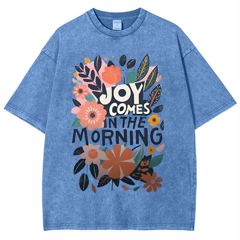 Joy Comes In The Morning Snowflake Vintage Washed T-Shirt