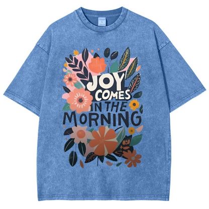 Joy Comes In The Morning Snowflake Vintage Washed T-Shirt
