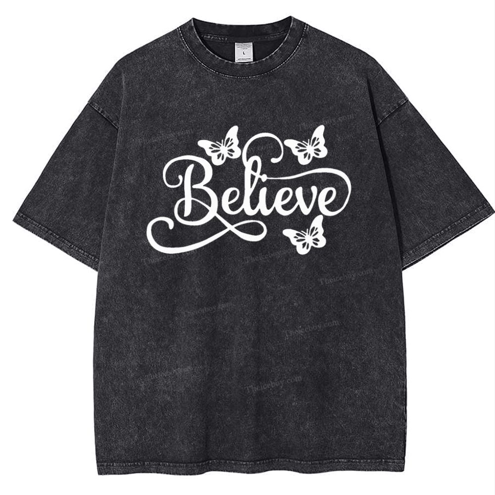 Believe Snowflake Vintage Washed T-Shirt