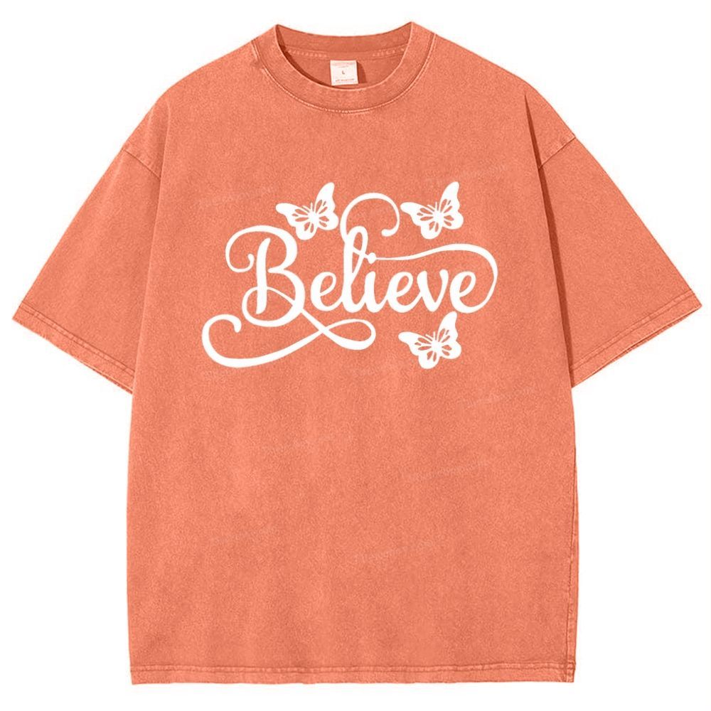 Believe Snowflake Vintage Washed T-Shirt