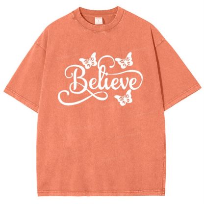 Believe Snowflake Vintage Washed T-Shirt