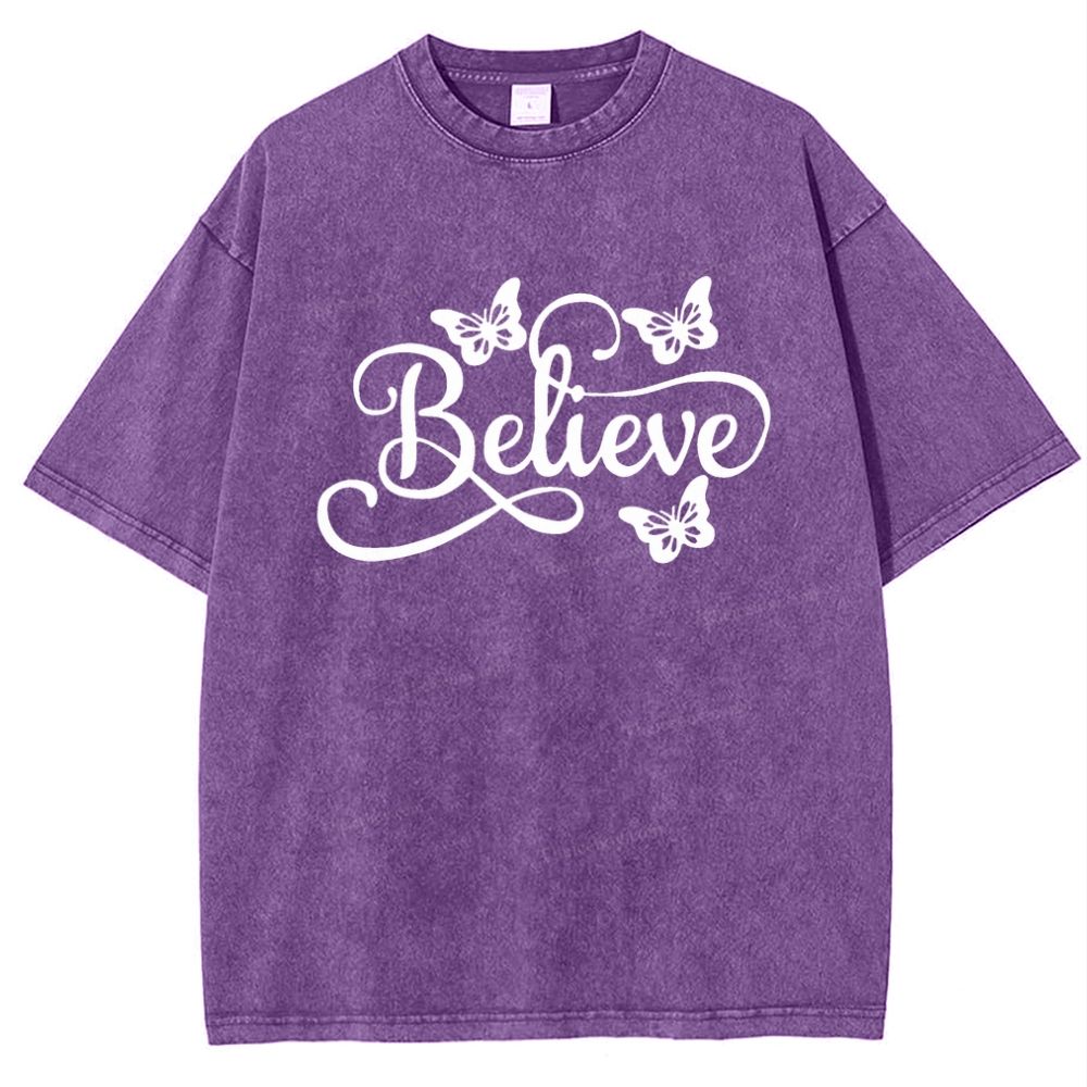 Believe Snowflake Vintage Washed T-Shirt