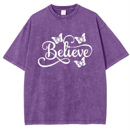 Believe Snowflake Vintage Washed T-Shirt