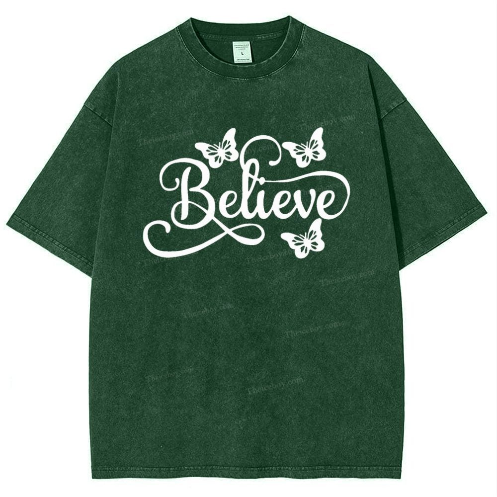 Believe Snowflake Vintage Washed T-Shirt