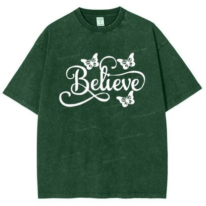 Believe Snowflake Vintage Washed T-Shirt