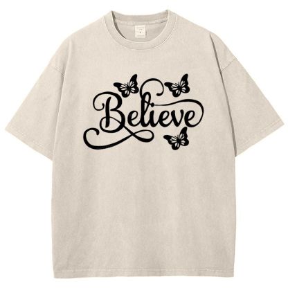 Believe Snowflake Vintage Washed T-Shirt