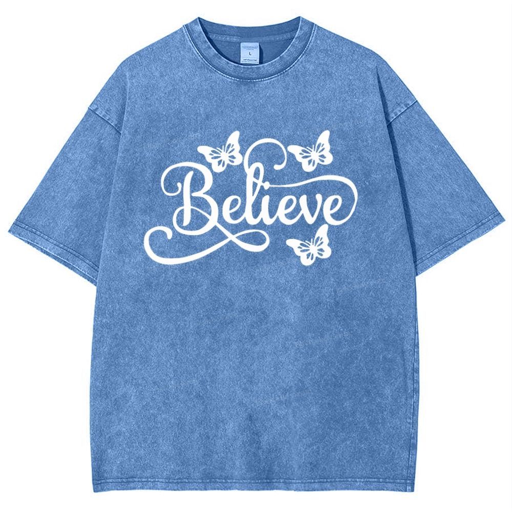 Believe Snowflake Vintage Washed T-Shirt