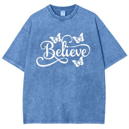 Believe Snowflake Vintage Washed T-Shirt
