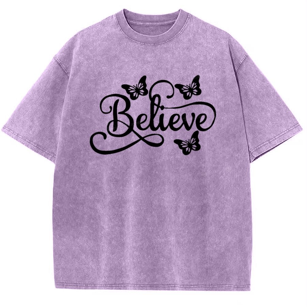Believe Snowflake Vintage Washed T-Shirt