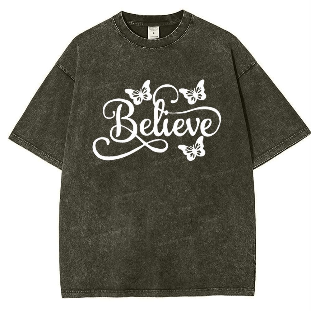 Believe Snowflake Vintage Washed T-Shirt