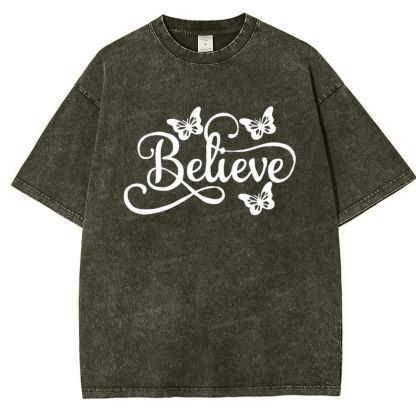 Believe Snowflake Vintage Washed T-Shirt
