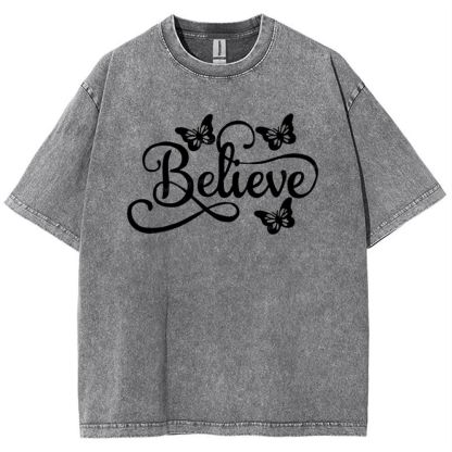 Believe Snowflake Vintage Washed T-Shirt