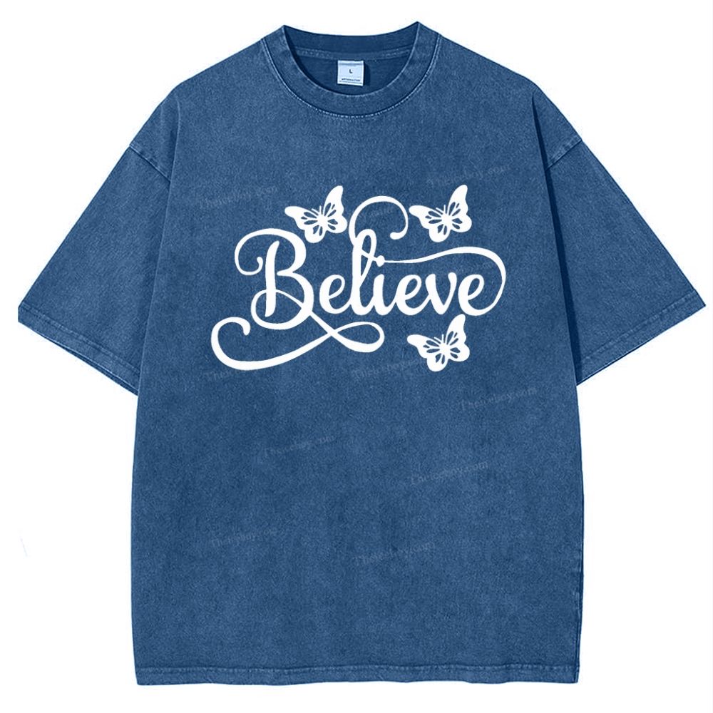 Believe Snowflake Vintage Washed T-Shirt