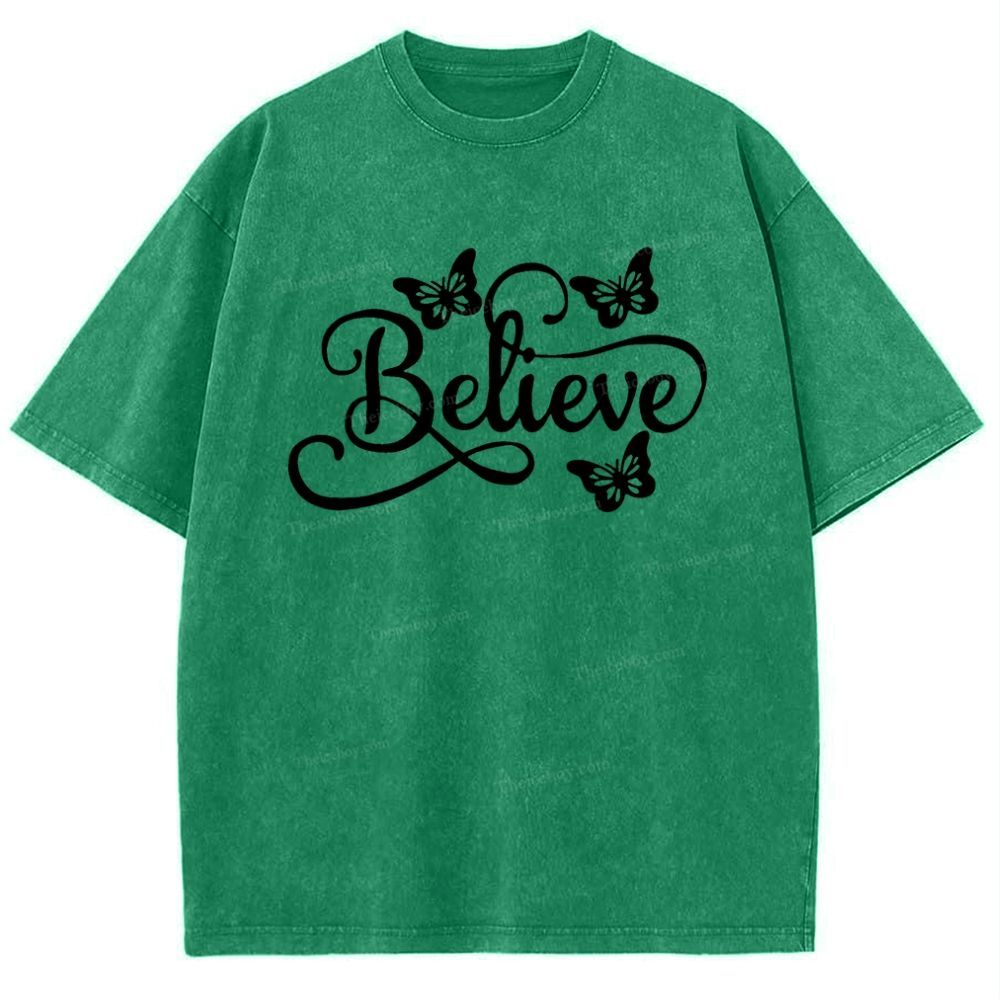 Believe Snowflake Vintage Washed T-Shirt