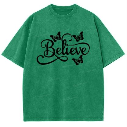 Believe Snowflake Vintage Washed T-Shirt