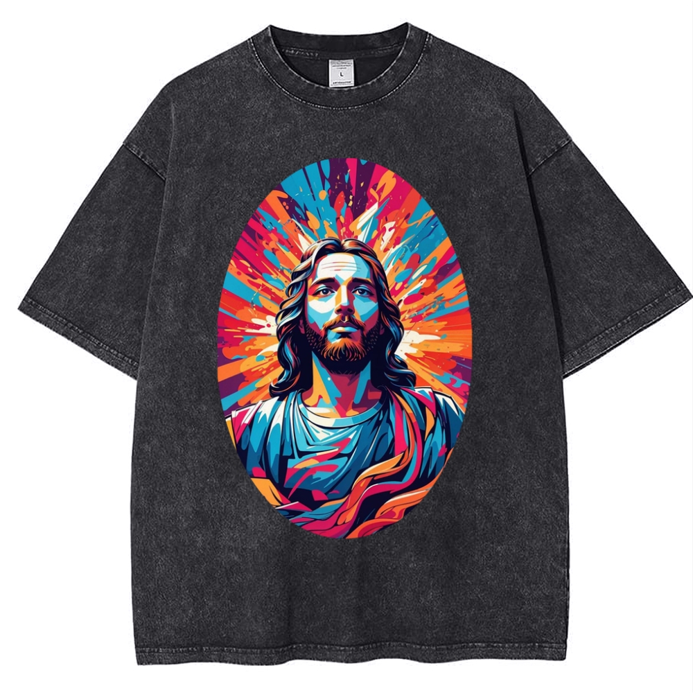 "Soul Salvation - The Arms of Jesus" Snowflake Vintage Washed T-Shirt